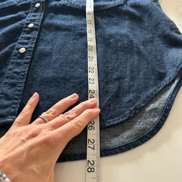 Banana Republic Jeans WESTERN DENIM SHIRT Snap buttons Dark Wash Size Medium - Picture 6 of 9
